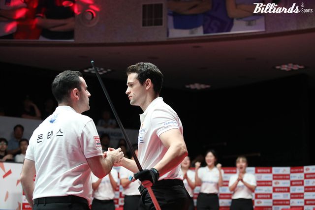 NH농협카드의 1세트 남자복식팀 '스페인 듀오' 안토니오 몬테스(왼쪽)와 이반 마요르.