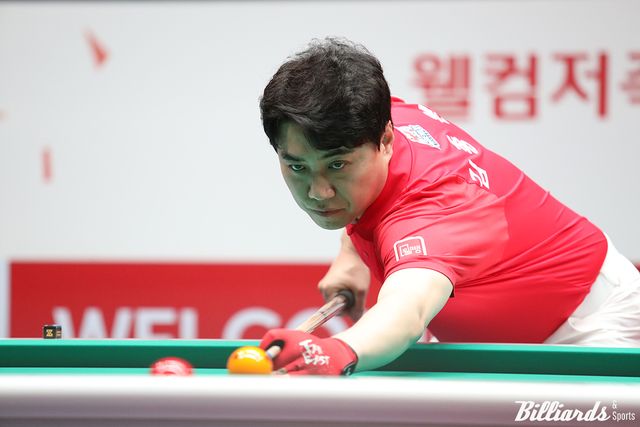 7세트에 퍼펙트큐를 친 웰컴저축은행 '해결사' 김종원.