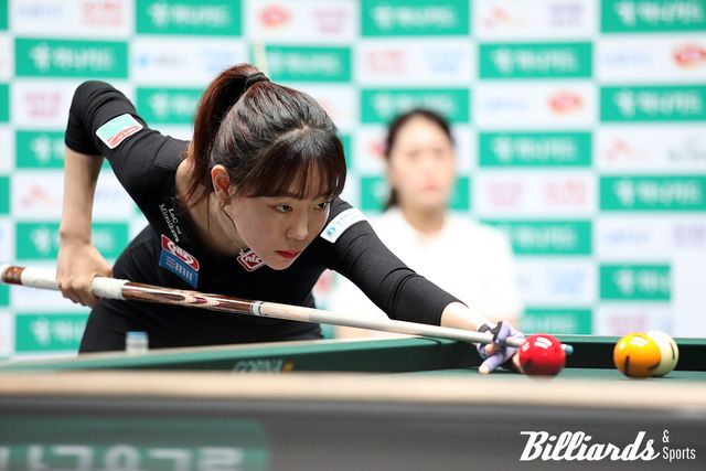 김보라가 최지민을 꺾고 LPBA 투어 첫 결승 진출에 성공했다. 사진=고양/이용휘 기자