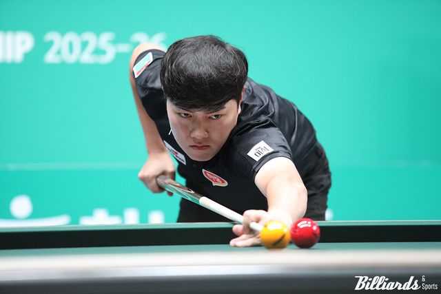 김준태(하림)가 프로당구 두 번째 도전을 8강에서 마감했다. 6일 열린 8강전에서 김준태는 륏피 체네트(하이원리조트)에게 0-3으로 져 탈락했다.&nbsp; 사진=고양/이용휘 기자