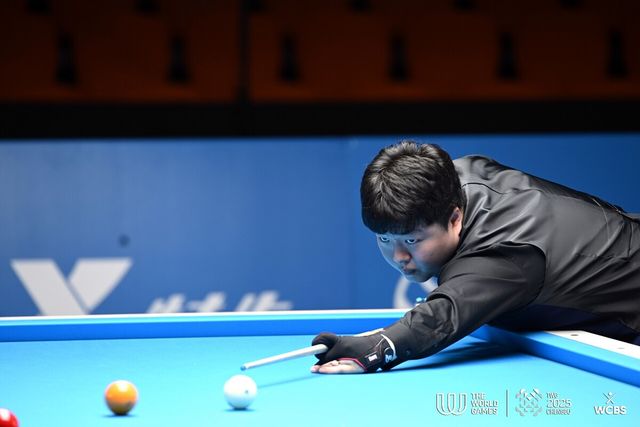 한국의 월드게임 첫 메달 획득에 비상이 걸렸다. 조명우(실크로드시앤티-서울시청)가 갑작스러운 다리 통증으로 인해 예선을 1무 1패(승점1)로 8강행 마지막 티켓을 차지해 어렵게 올라왔다.&nbsp; 사진=WCBS 제공&nbsp;