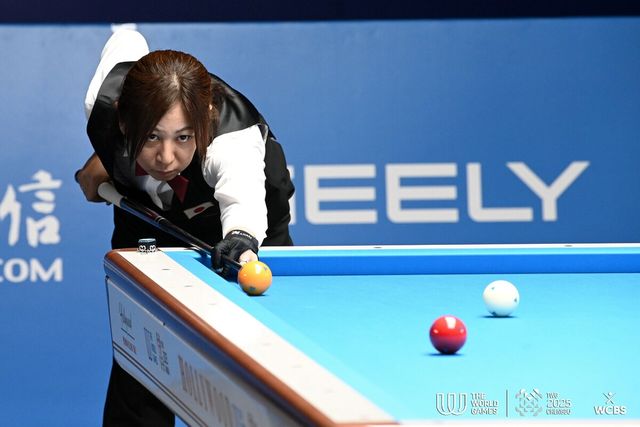 한국 선수들이 출전을 포기하며 기회를 얻은 미야시타 아야카(일본)가 월드게임에서 처음 열리는 여자 3쿠션 종목 결승에 진출해 초대 챔피언에 도전하게 됐다.&nbsp; 사진=WCBS 제공