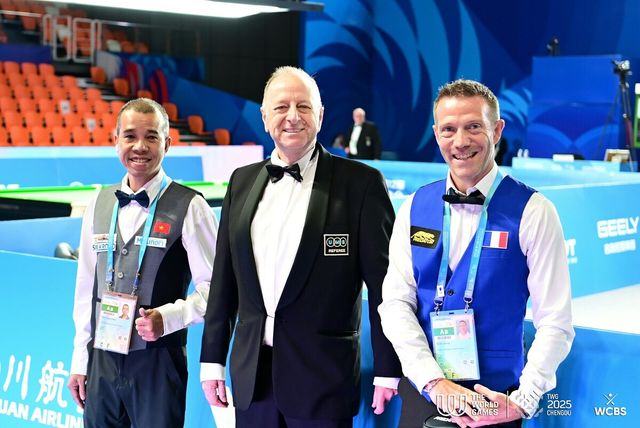 8강에서 대결하는 쩐뀌엣찌엔(베트남)과 제레미 뷔리(프랑스). 두 선수의 8강전 승자는 조명우와 준겨승에서 대결한다.