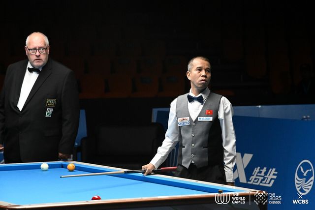 베트남의 쩐뀌엣찌엔이 3·4위 동메달결정전에서 마틴 호른(독일)에게 26이닝 만에 34:40으로 패해 아쉽게 메달 획득에 실패했다.&nbsp; 사진=WCBS 제공