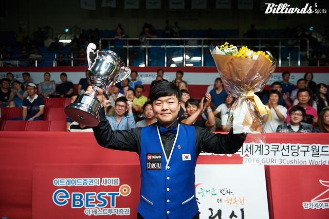 2016년 구리 3쿠션 당구월드컵에서 처음 4강에 진출해 시니어 무대에 화려하게 데뷔한 조명우.&nbsp; 사진=빌리어즈앤스포츠 DB