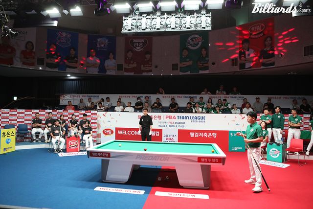 2라운드 첫 경기 하나카드 vs 하림의 경기 장면.&nbsp; 사진=고양/이용휘 기자