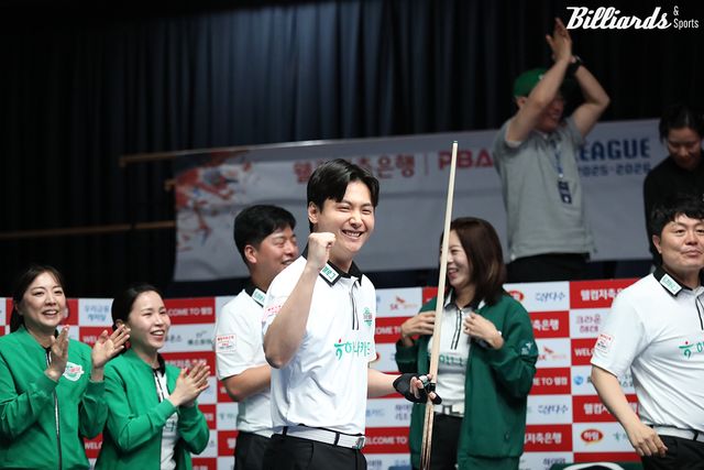 7세트를 승리하고 하나카드의 9연승을 견인한 신정주.&nbsp; 사진=고양/이용휘 기자