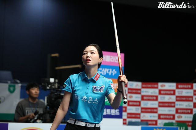 6세트 여자단식을 승리하며 3-3 동점을 만든 차유람(휴온스).