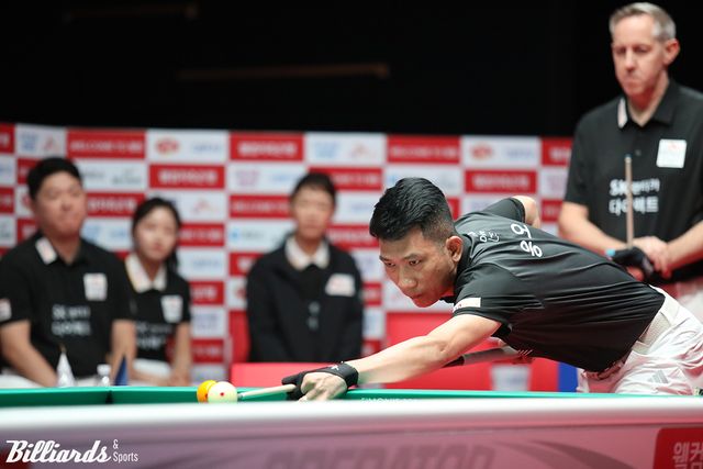 SK렌터카가 1세트에 터진 퍼펙트큐에 힘입어 세트스코어 4-3으로 휴온스를 꺾고 귀중한 1승을 챙겼다.&nbsp; 사진=고양/이용휘 기자