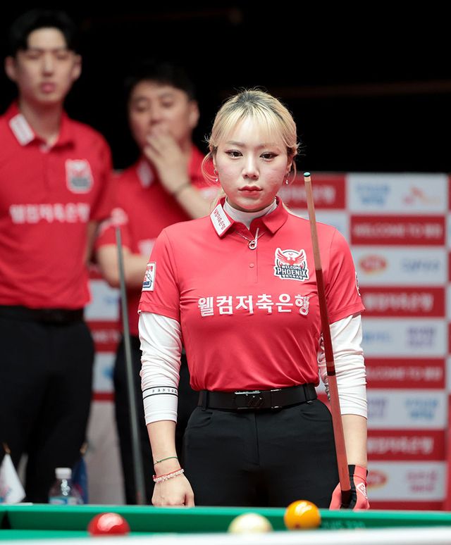 스롱을 꺾고 7세트로 승부를 연장한 김예은(웰컴저축은행)