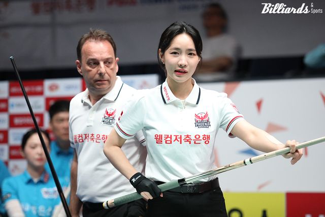 4세트 혼합복식전 연승 행진을 마감한 산체스-최혜미(웰컴저축은행).