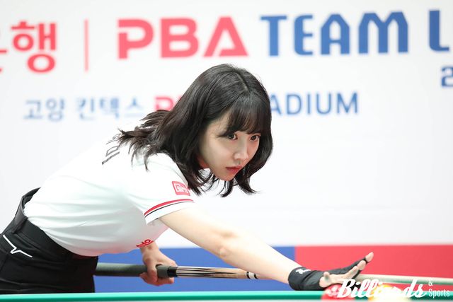 PBA 팀리그 2라운드에 출전하고 있는 최혜미. 최혜미는 현재까지 2라운드 대결에서 4승1패를 기록하고 있으며, 4세트 혼합복식에 다니엘 산체스와 호흡을 맞춰 3전 전승을 기록하고 있다.
