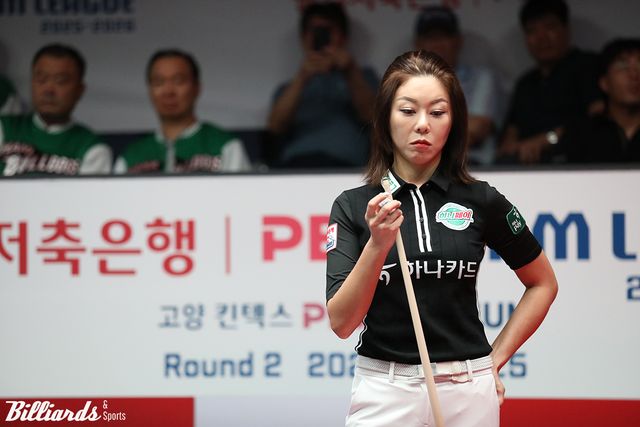김가영(하나카드)은 2세트와 6세트에서 맹활약을 펼치며 이날 승리의 주역이 됐다.&nbsp; 사진=고양/이용휘 기자