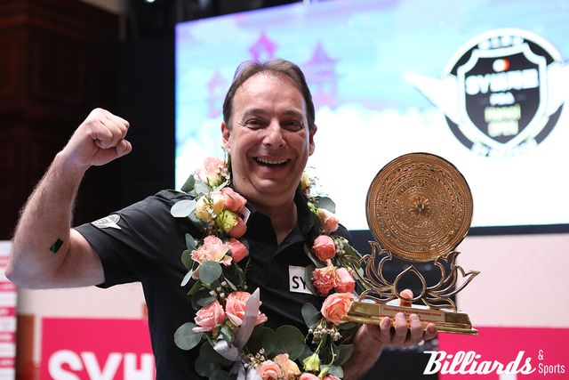 지난 시즌 열린 '에스와이 바자르 하노이 오픈'에서 우승을 차지한 디펜딩 챔피언 다니엘 산체스. 사진=빌리어즈 DB