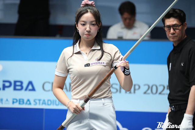 전지우(하이원리조트)가 4일 열린 LPBA 3차 투어 PQ에서 마지막 한고비를 넘기지 못하고 아쉽게 탈락했다.&nbsp; 사진=고양/이용휘 기자, 빌리어즈앤스포츠 DB