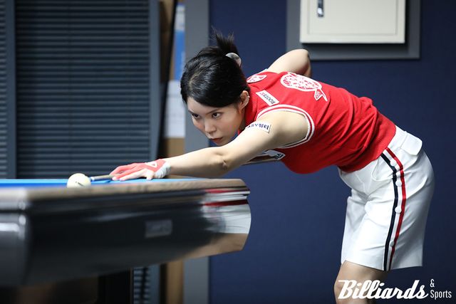 대회 첫 퍼펙트큐를 달성한 이우경. 사진=고양/이용휘 기자