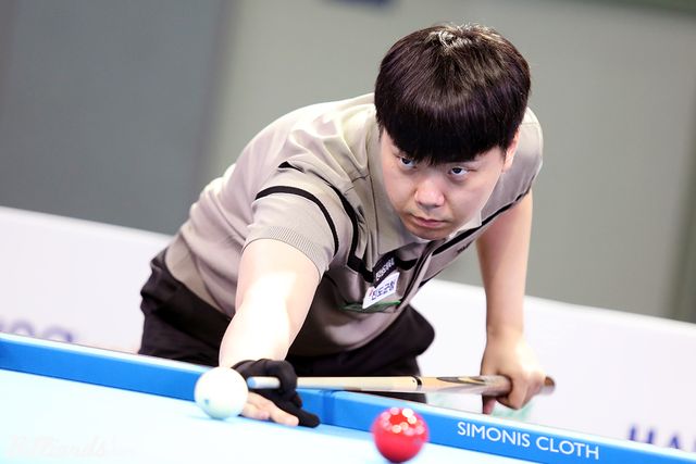 김행직(전남-진도군청)이 안동시장배 결승에서 조명우(실크로드시앤티-서울시청)와 진검승부를 벌인다.&nbsp; 빌리어즈앤스포츠 DB