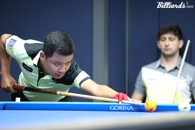 응우옌득아인찌엔은 4세트에서 초구 포함 뱅크 샷 4개를 성공시키며 15:9로 승리를 거둬 2-2 동점을 만들었다.