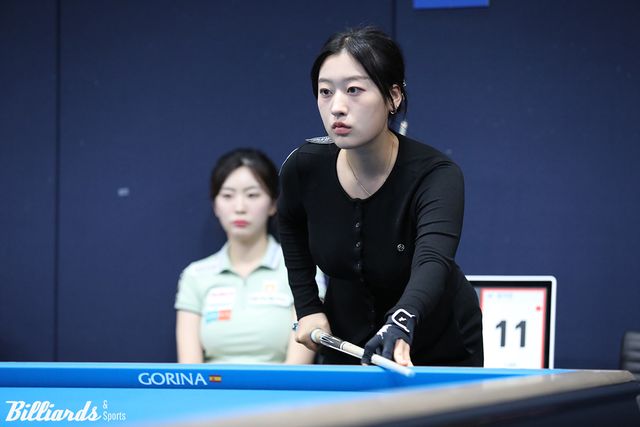 장가연이 LPBA 랭킹 16위 정수빈(NH농협카드)을 꺾고 32강에 진출했다.