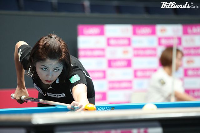 김가영(하나카드)이 1일 열린 4차 투어 64강전에서 이유주를 25이닝 만에 19:9로 누르고 32강에 진출했다.&nbsp; 사진=고양/이용휘 기자