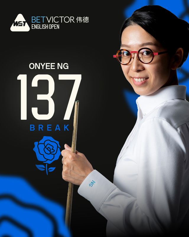 33년 만에 여자 스누커 공식 경기 최다 득점 기록을 경신한 응온이(홍콩).&nbsp; 사진=WST 제공