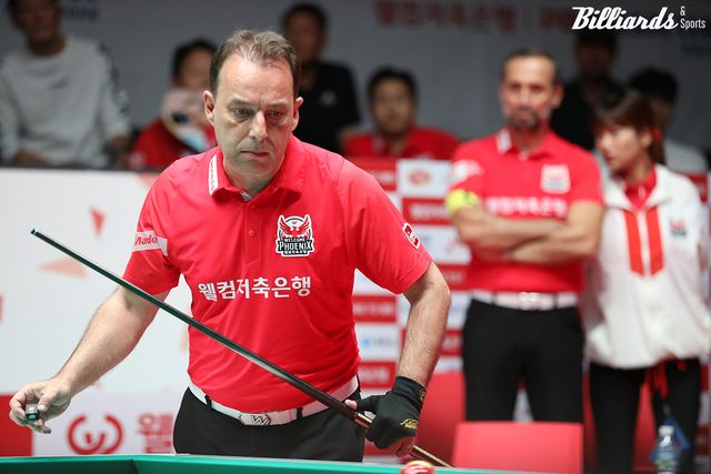 5세트 남자단식에서 승리하며 물꼬를 튼 다니엘 산체스(웰컴저축은행).