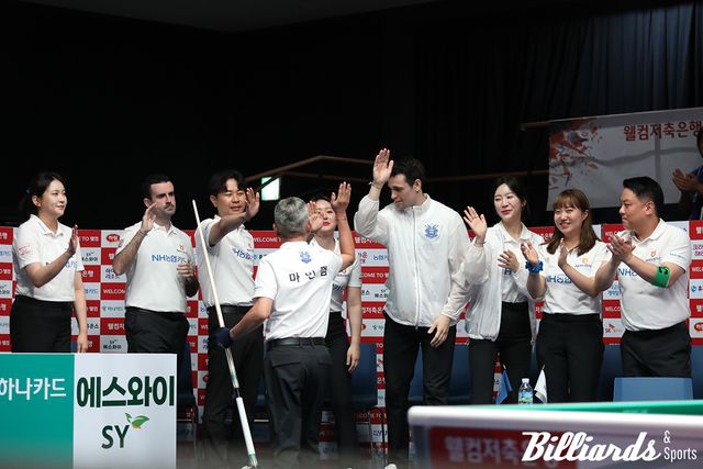 NH농협카드가 세트스코어 1-3의 열세를 뒤집고 4-3의 역전 승리를 거뒀다. 사진=이용휘 기자