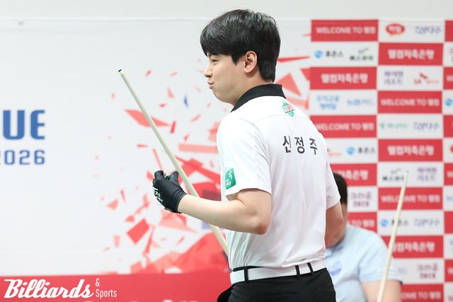 1세트 남자복식에서 패한 신정주(하나카드)는 5세트 승리로 역스윕 기회를 만들었다. 사진=고양/이용휘 기자