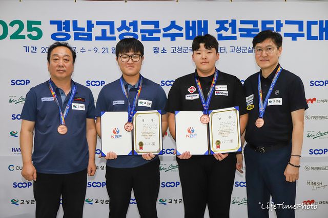 공동3위를 차지한 부산의 강영오-김건윤 팀, 경기도의 김대현-이정희 팀.&nbsp;