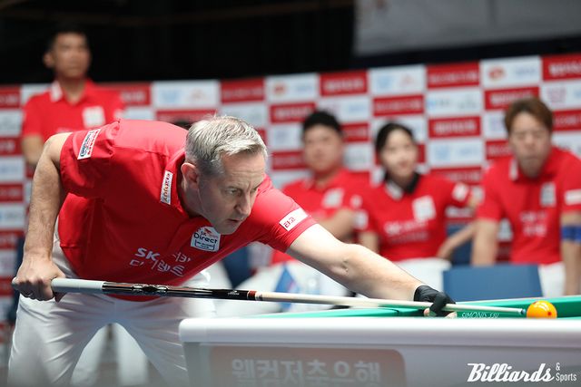 3세트 남자단식에서 승리한 에디 레펀스(SK렌터카).