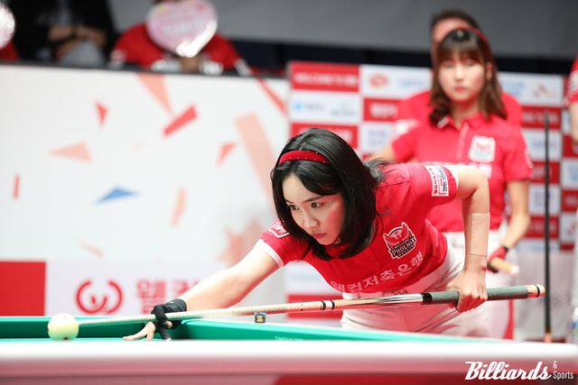 최혜미(웰컴저축은행)는 이날 2세트와 4세트에서 승리를 거뒀다. 4세트에서는 6점을 치며 활약했다.