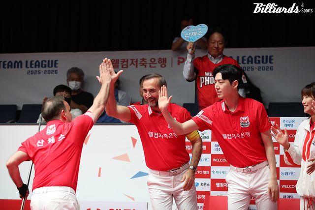 웰컴저축은행이 3라운드 6, 7일 차에 이틀 연속 영봉승을 거두며 종합순위 1위 경쟁에 불을 붙였다.&nbsp; 사진=고양/이용휘 기자