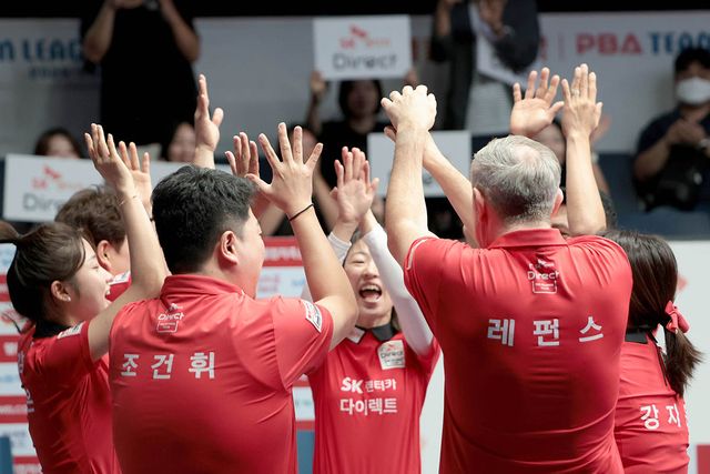 PBA 팀리그 3라운드 조기 우승을 확정한SK렌터카. 사진=PBA 제공