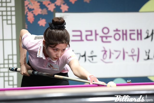 SK렌터카의 PBA 팀리그 3라운드 우승 기세를 이어 무사히 PPQ를 통과한 조예은. 사진=고양/이용휘 기자