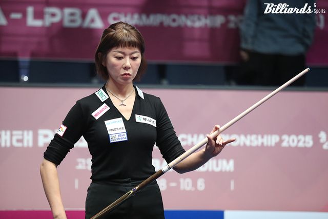 김가영은 32강에서 '레전드 이상천 딸' 이올리비아(미국)와 16강행을 다툰다.