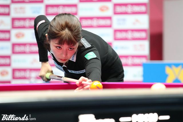 김가영(하나카드)이 5차 투어 32강전에서 이올리비아를 3-0으로 꺾고 16강에 진출했다.&nbsp; 사진=고양/이용휘 기자