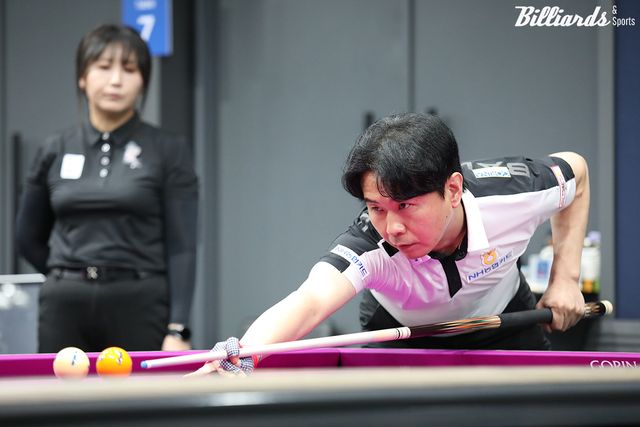 애버리지 2.148의 맹타를 휘두르며 3-1로 깁원섭에게 승리한 김현우1(NH농협카드).