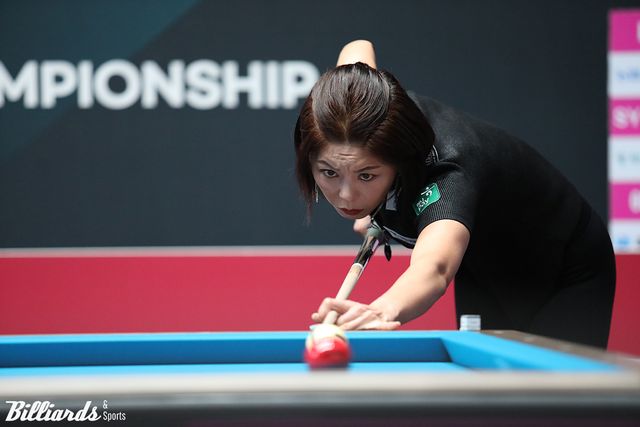 김가영(하나카드)이 4일 열린 16강전에서 최혜미(웰컴저축은행)를 세트스코어 3-1로 꺾고 8강에 진출했다.&nbsp; 사진=고양/이용휘 기자