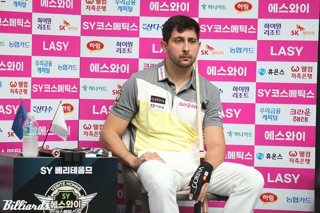 다비드 마르티네스(크라운해태)가 한국의 김현우1(NH농협카드)에게 32강에서 발목을 잡혀 16강 진출에 실패했다.&nbsp; 사진=고양/이용휘 기자