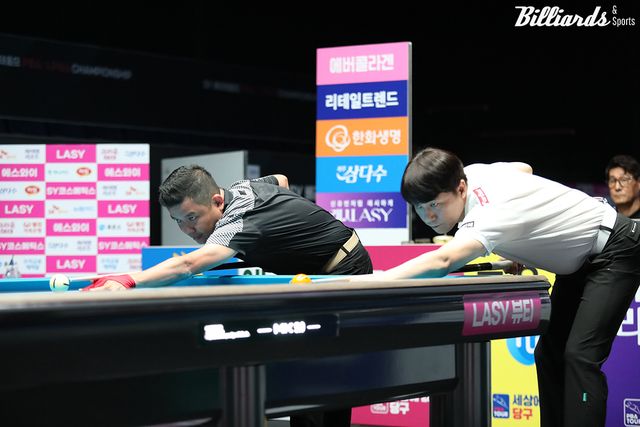 최성원 vs 응우옌득아인찌엔의 준결승전 뱅킹 장면.