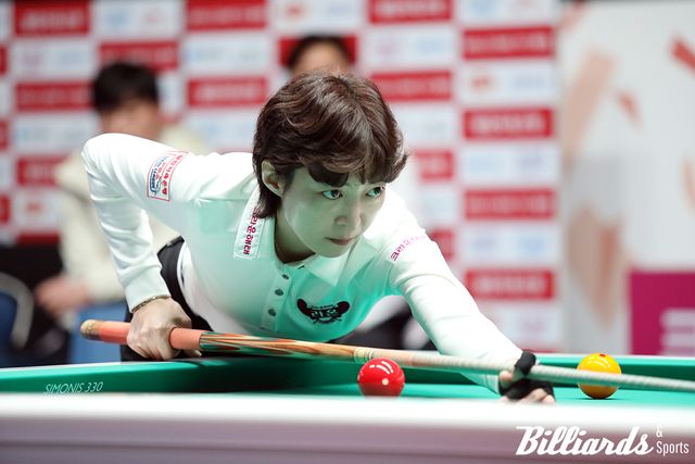 크라운해태의 임정숙. 임정숙은 2세트 여자복식에 이어 6세트 여자단식에서 스롱 피아비(우리금융캐피탈)를 연달아 잡아내며 패배 위기에 몰린 팀을 구했다.