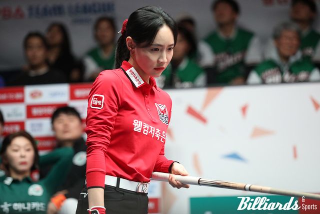 6세트에서 김가영을 꺾고 7세트로 승부를 연장한 최혜미