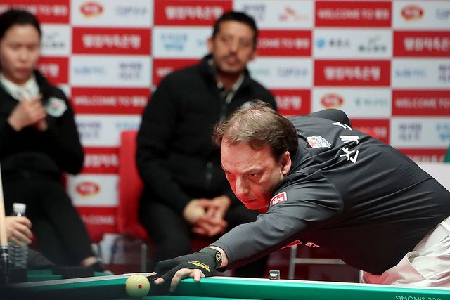 5세트에 신정주를 꺾고 추격의 불씨를 살린 웰컴저축은행의 주장 다니엘 산체스.