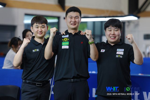 '2026 WPA 헤이볼 월드컵'에서 4강에 오른 한국 남자대표팀. 왼쪽부터 황용, 박용준, 이대규. WHT 제공.