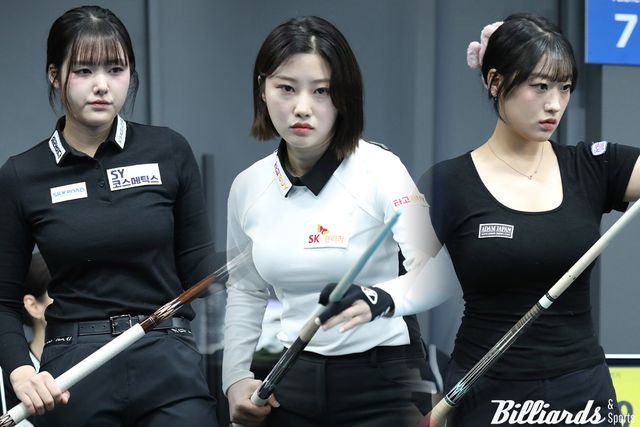 9차 투어 웰컴저축은행 LPBA 챔피언십 32강에 진출한 2000년대생 유망주 권발해(에스와이), 조예은(SK렌터카), 장가연.&nbsp; 사진=고양/이용휘 기자