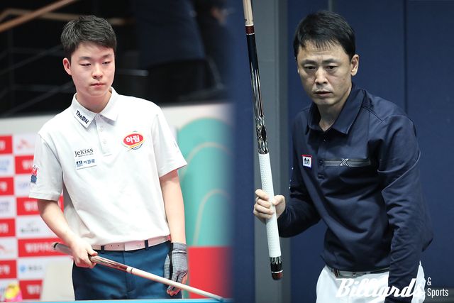 동시에 애버리지 2.134을 기록하며 64강을 통과한 김영원과 문성원. 사진=고양/이용휘 기자