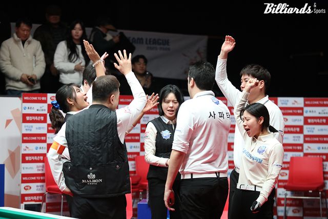 화이팅을 외치는 우리금융캐피탈 선수들.&nbsp; 사진=고양/이용휘 기자