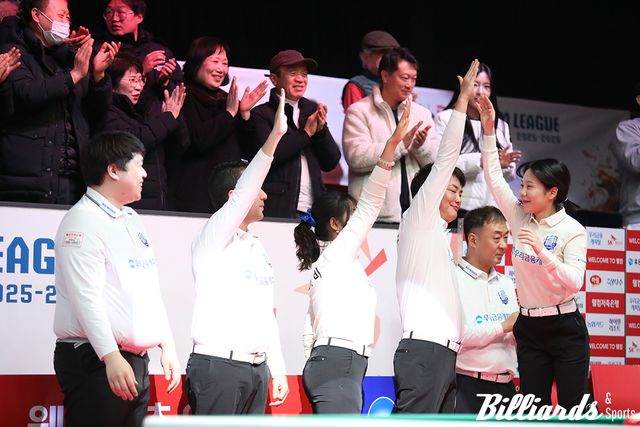 우리금융캐피탈이 SK렌터카마저 꺾고 4연승을 올리며 PBA 팀리그 5라운드 우승에 한 발 더 다가섰다. 사진=고양/이용휘 기자