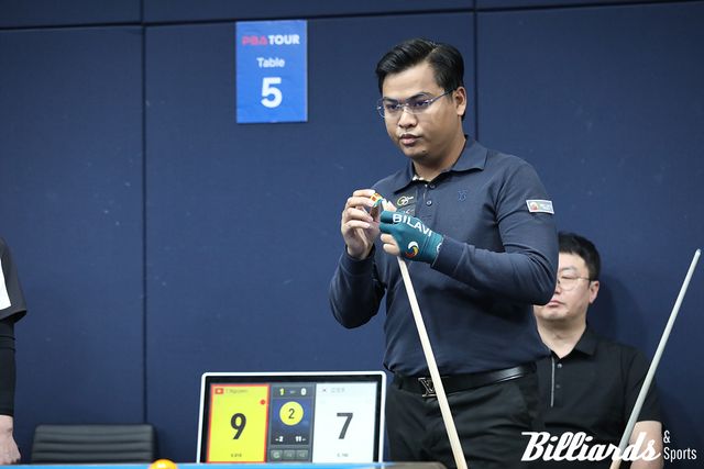 3세트에 퍼펙트큐 15점을 기록하며 세트스코어 3-0으로 압승을 거두고 64강에 오른 응우옌쩐타인타오. 사진=고양/김민영 기자