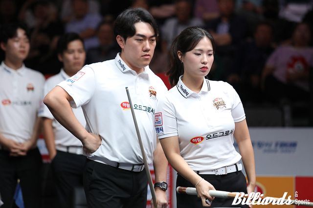 하림 오드그로서가 하림 용가리즈로 팀명을 바꾸고 새롭게 출발한다. 사진은 주장 김준태와 여자 에이스 박정현. 사진=이용휘 기자
